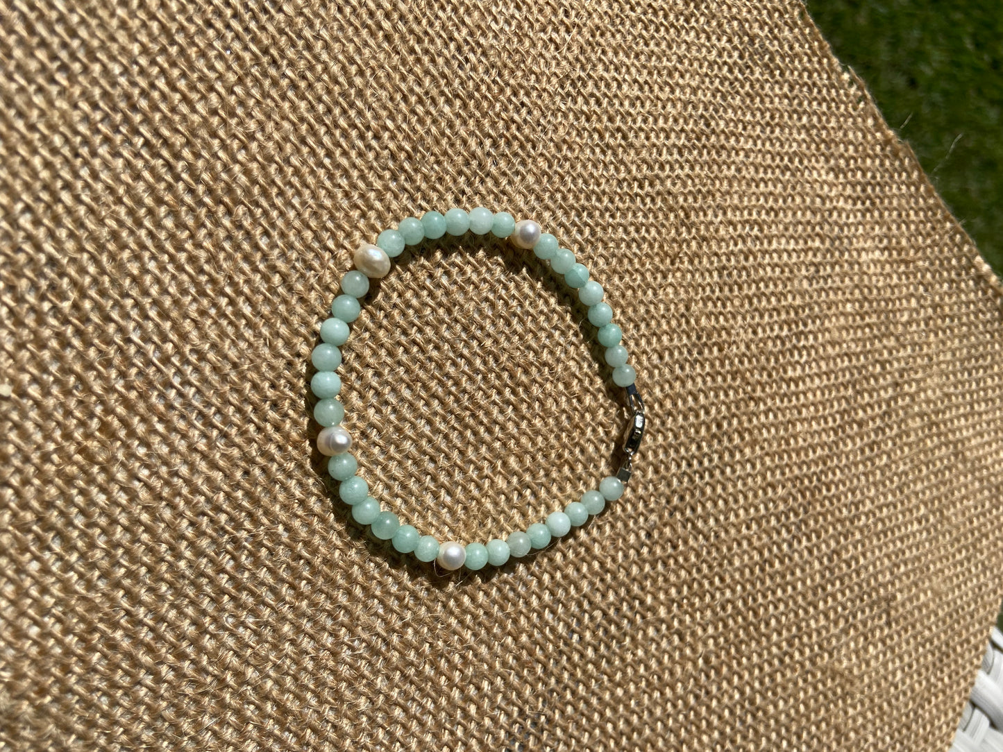 Aquamarine and Pearl Bracelet