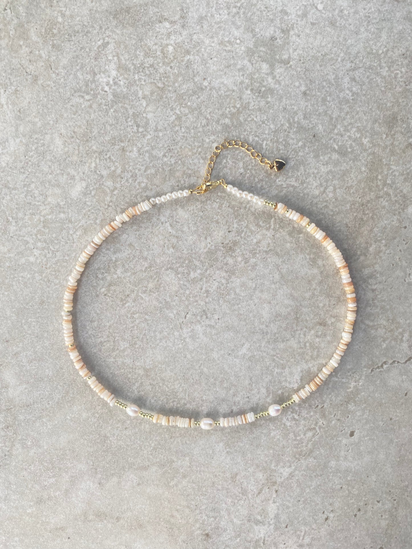 Gold-Pearl Sandy Toned Necklace