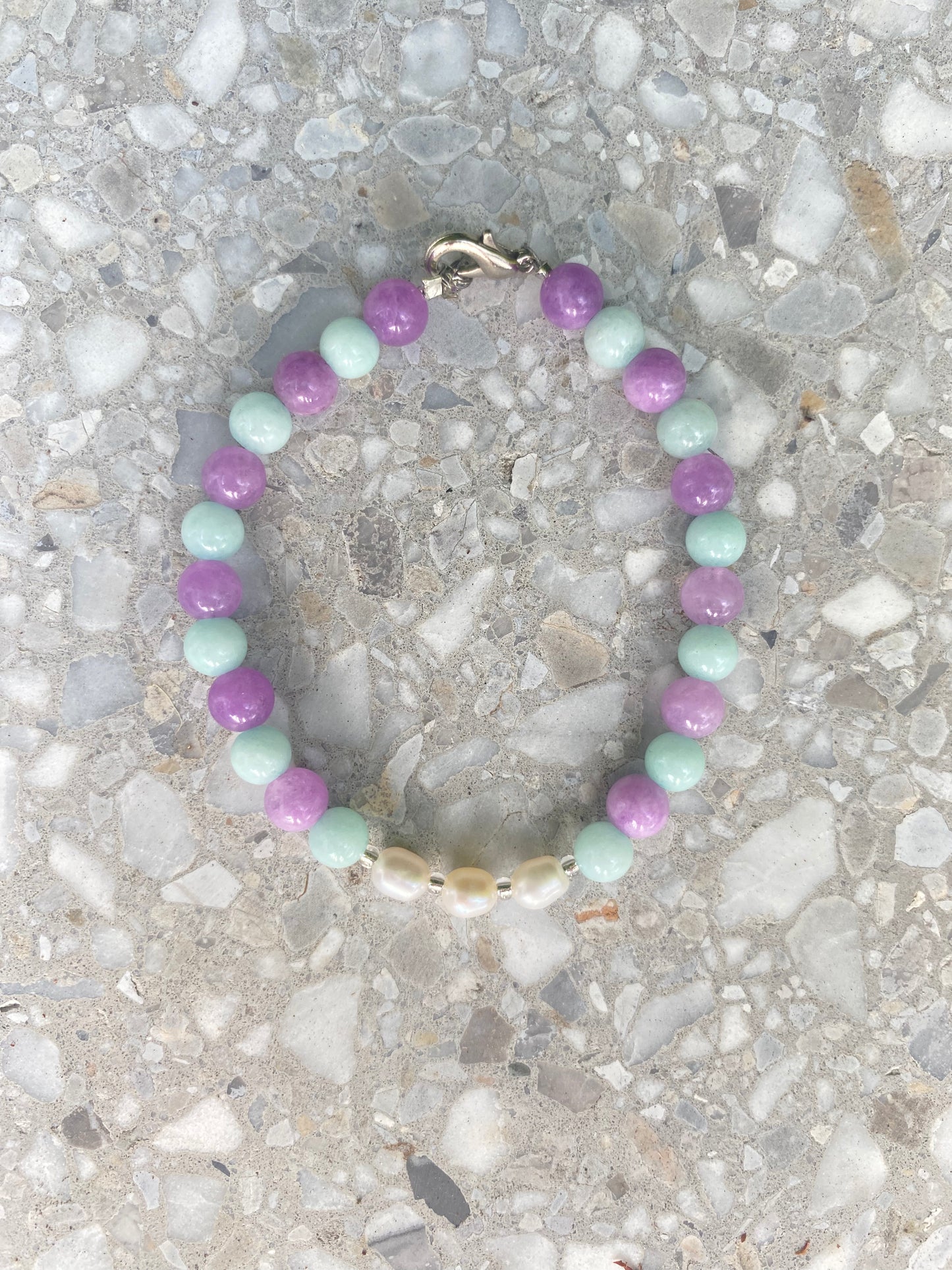 Pearl Purple + Aqua Necklace