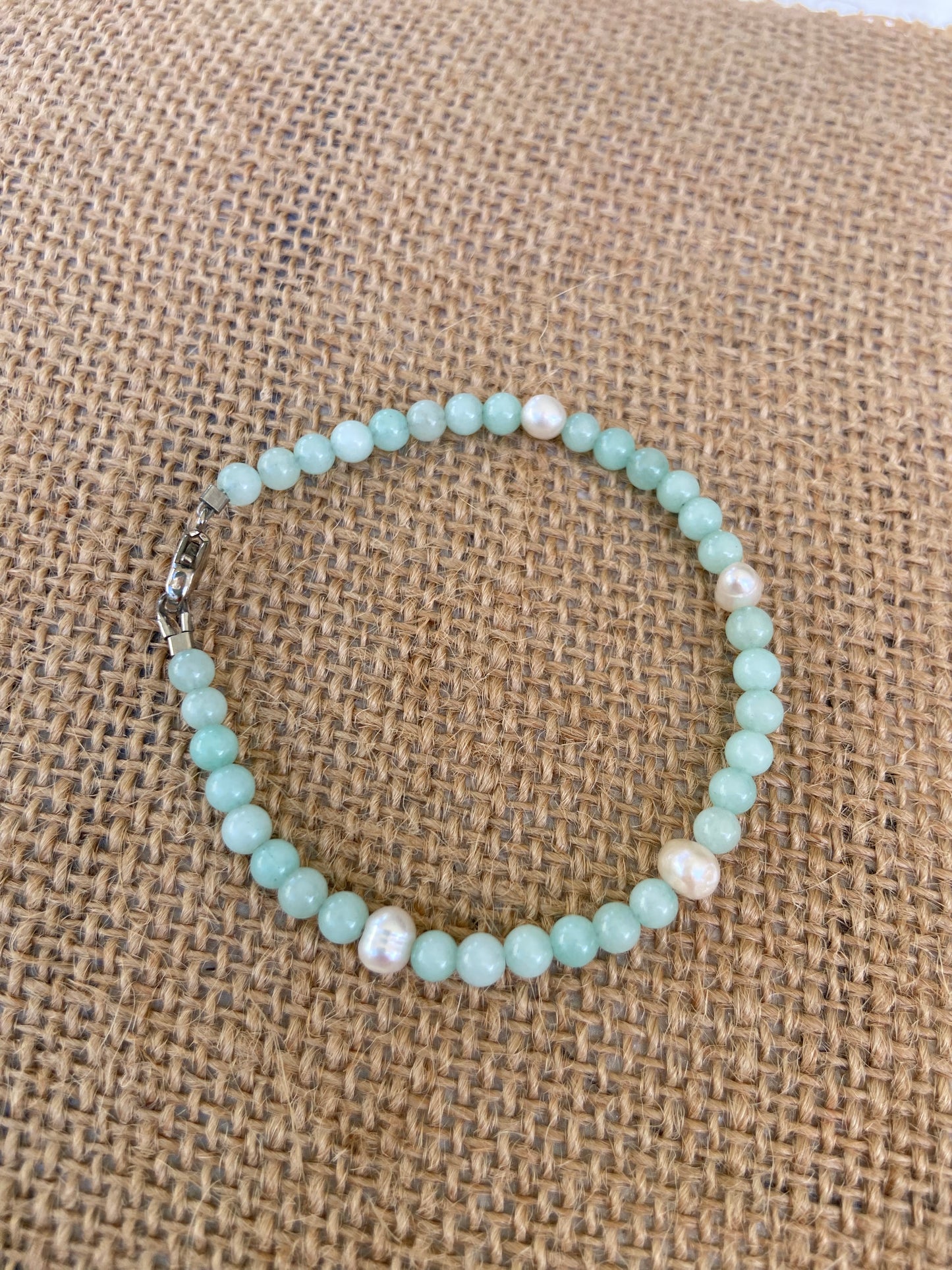 Aquamarine and Pearl Bracelet